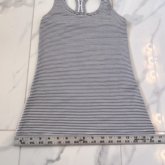 ❌CLEARANCE Lululemon Cool Racerback II Black White Striped Racerback Tank Top 4 - Picture 7 of 12